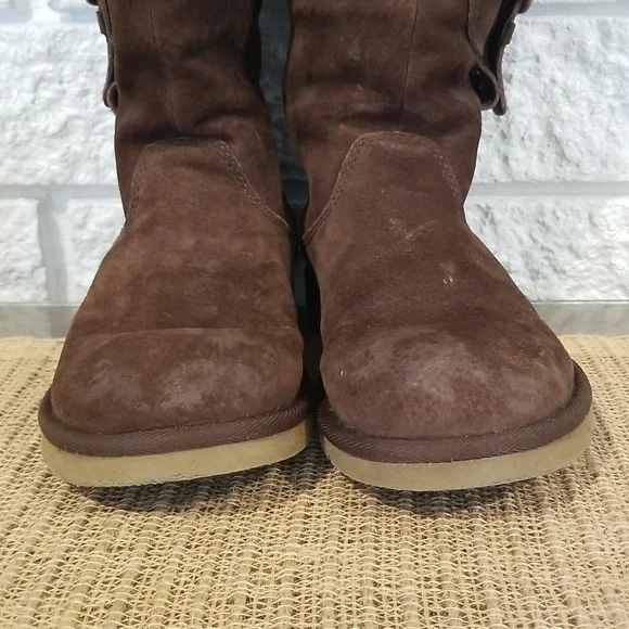 UGG Australia Cargo III 3 Tall Boots Brown Buckle Side Zipper size 7 Style #5132 - Picture 3 of 13
